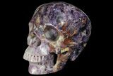 Massive Carved Purple Fluorite Skull #111226-2